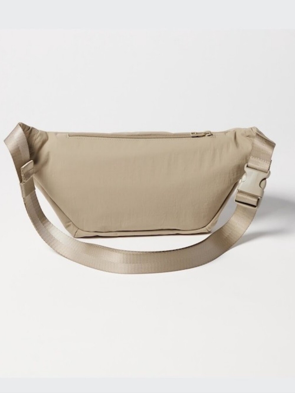 Uniqlo Nylon Crossbody Bag Funny Pack Waist Shoulder Handbag Beige Khaki Pockets - Picture 3 of 16